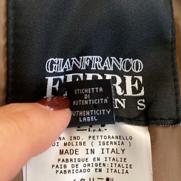 Gianfranco Ferre Aviator Bomber Jacket Removable Faux Fur Collar - Picture 14 of 14